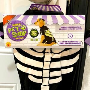 🎃Rubie’s Pet Shop Boutique Black Glow In The Dark Skeleton Hoodie - S